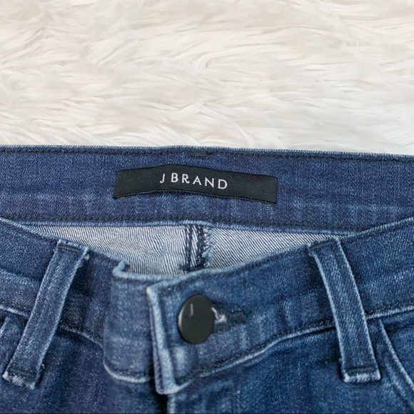 J Brand Ruby High Rise Crop Jeans Braided Cantonite Raw Hem blue solid - Picture 8 of 11